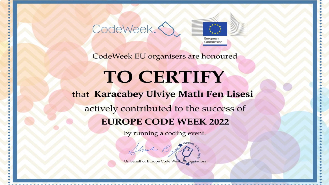 Codeweek 2022 Katılım Sertifikamızı Aldık